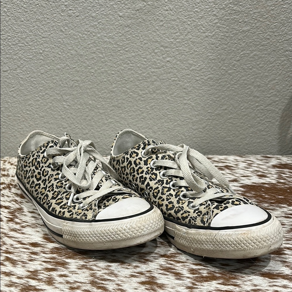 Leopard Print Canvas Sneakers